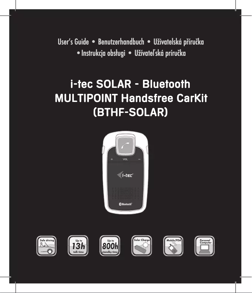 Image de la première page du manuel de l'appareil BTHF-SOLAR