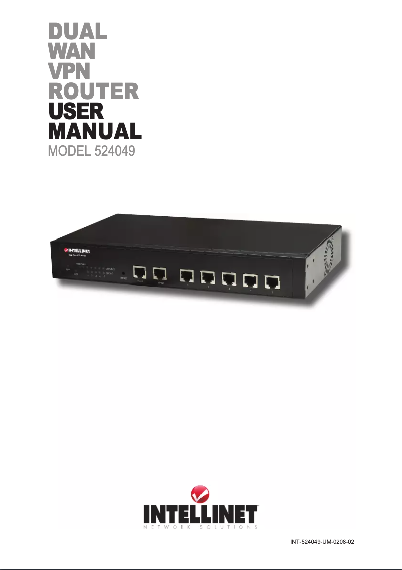 Imagen de la primera página del manual del dispositivo Dual WAN VPN Router 524049