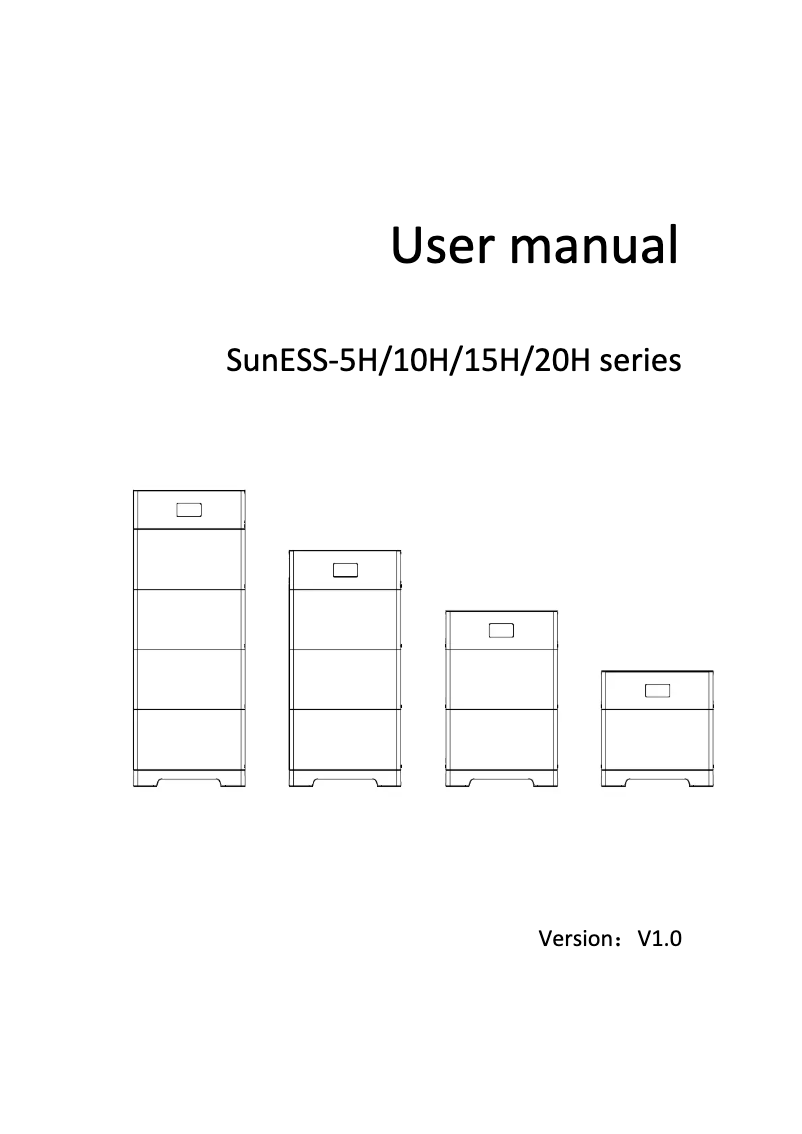Image de la première page du manuel de l'appareil SunESS 10H