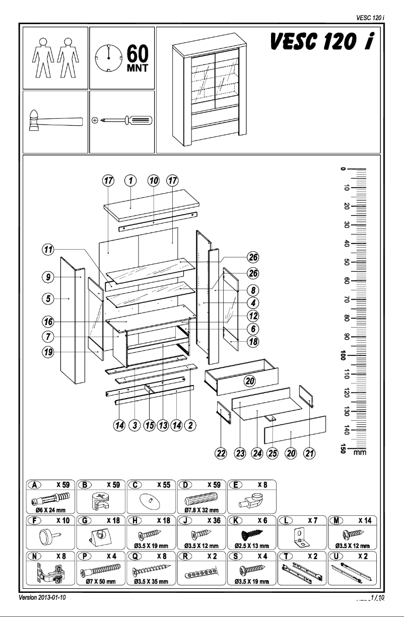 Page 1 de la notice Manuel utilisateur Profijt Meubel Varani