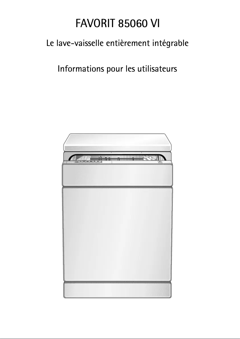 Page n°1 - Manuel utilisateur AEG-Electrolux Favorit 85060 VI