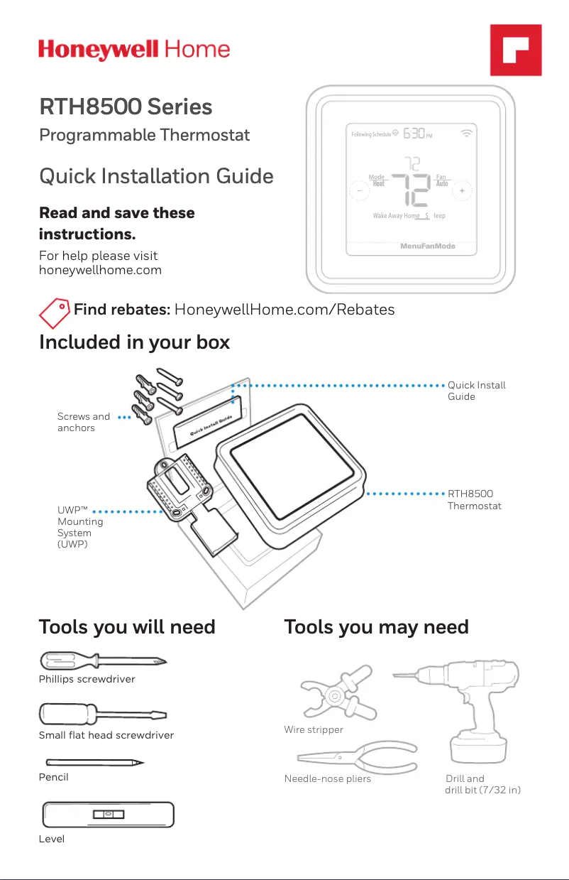 Image de la première page du manuel de l'appareil RTH8560D1008/E
