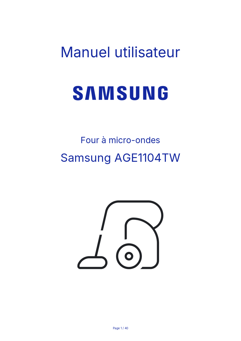 Image de la première page du manuel de l'appareil AGE1104TW