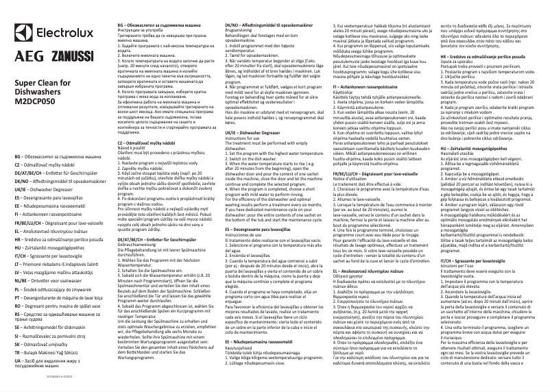 Page 1 de la notice Manuel utilisateur Electrolux M2DCP050