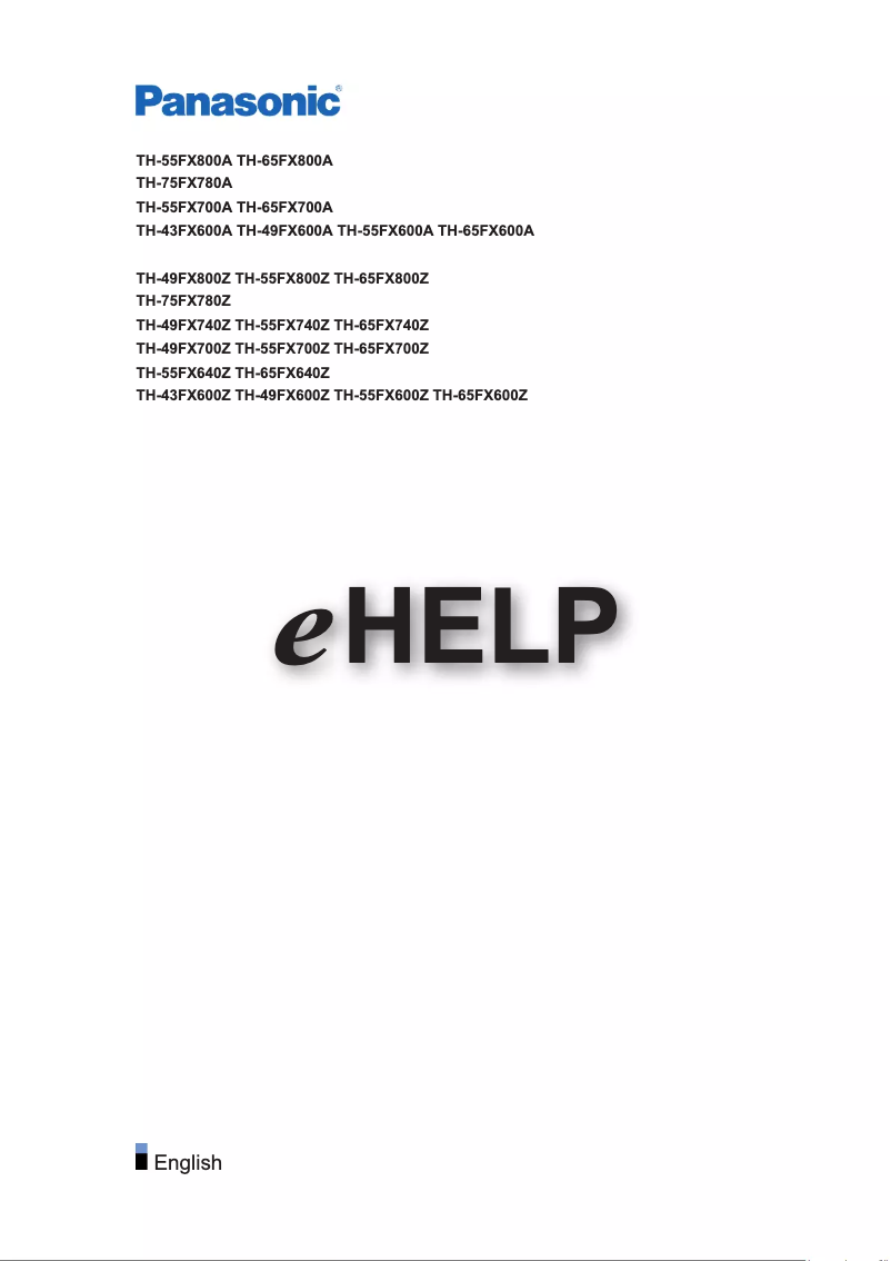 Page 1 de la notice Manuel utilisateur Panasonic TH-55FX640Z