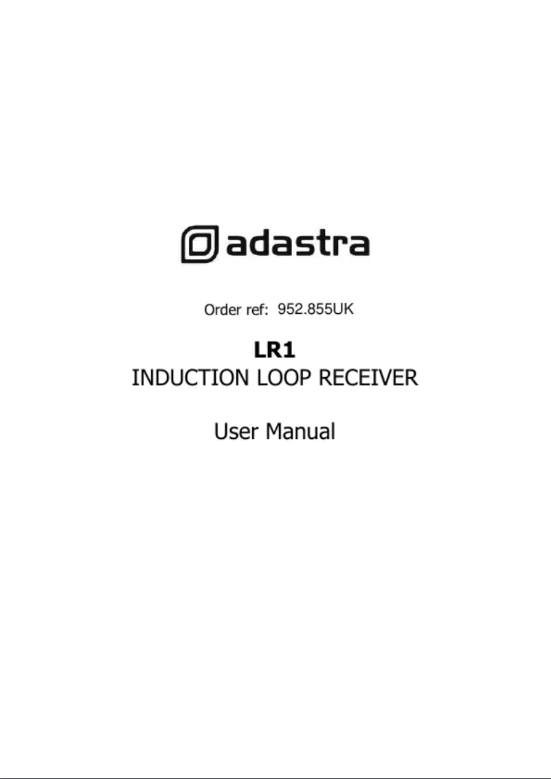 Page 1 de la notice Manuel utilisateur Adastra LR2