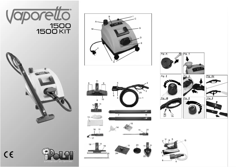 Image de la première page du manuel de l'appareil Vaporetto 1500