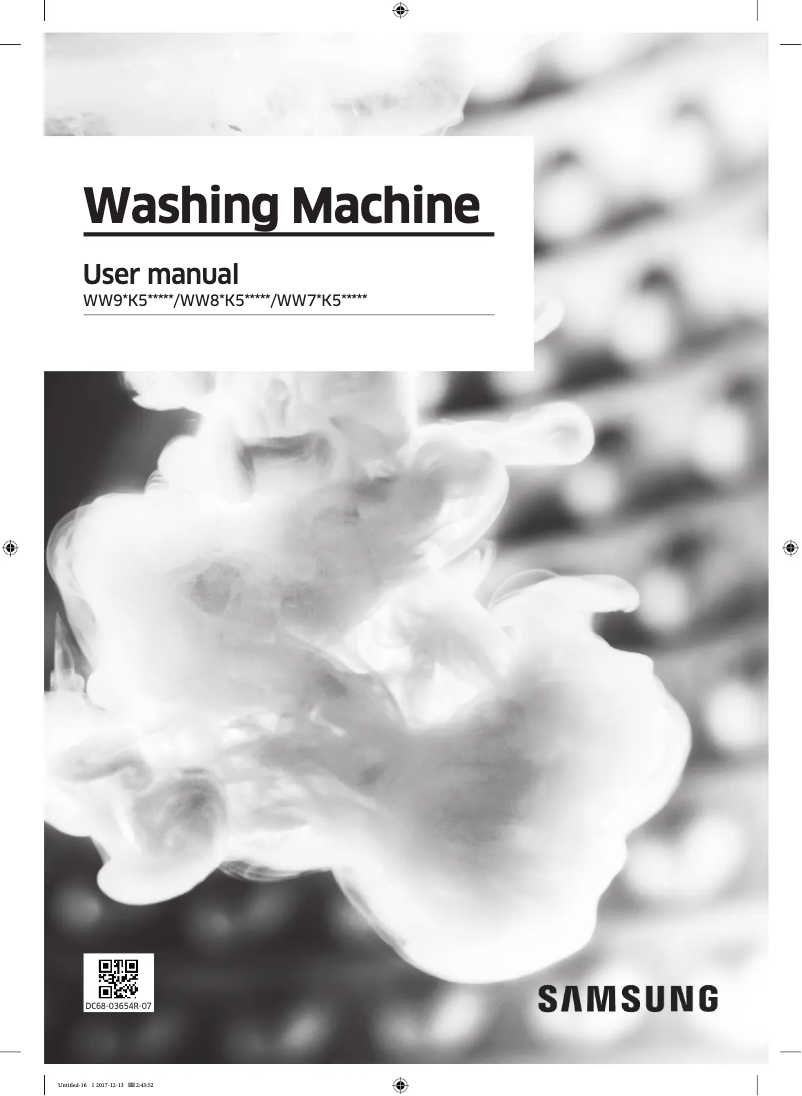 Page n°1 - Guide d'installation Samsung WW90K5410UX