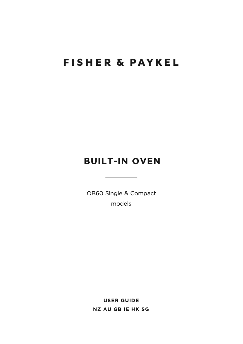 Page 1 de la notice Manuel utilisateur Fisher & Paykel OB60SC7CEX3