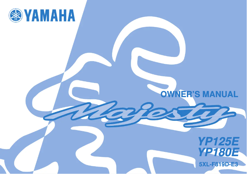 First page image of the manual for Majesty180 (2005)