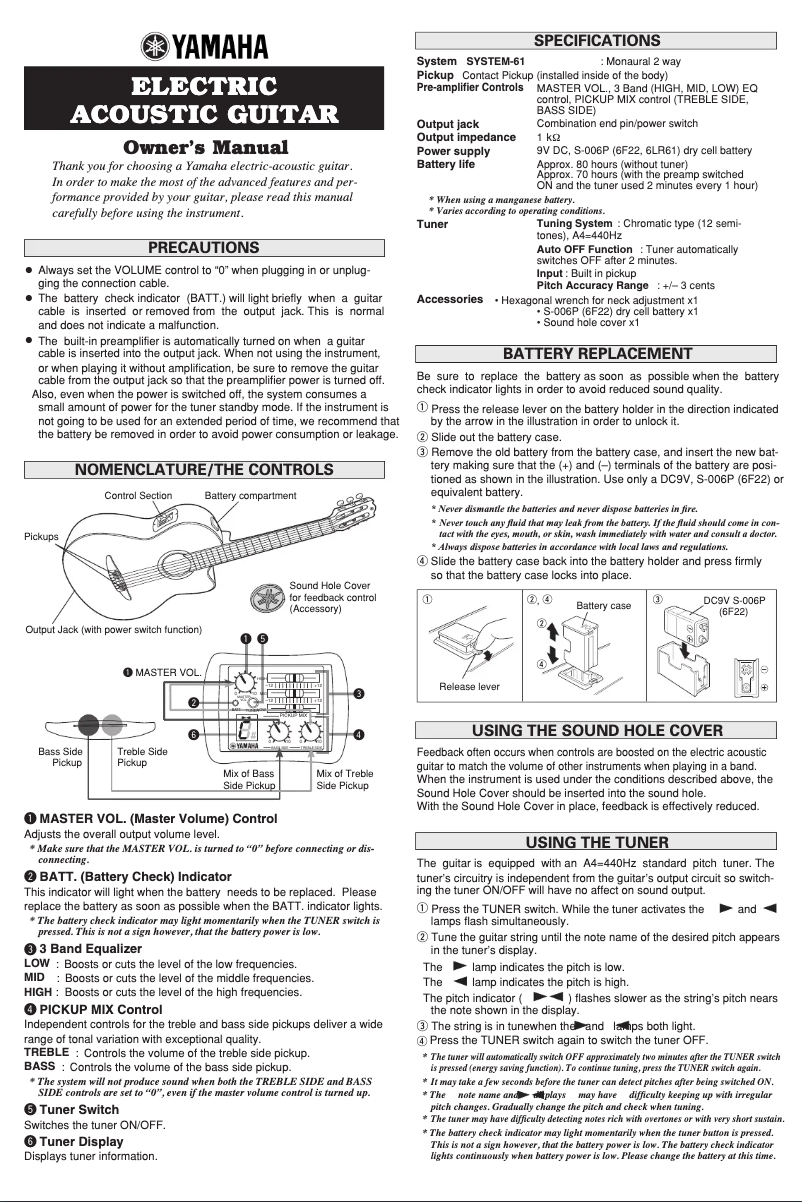 Page n°1 - Manuel utilisateur Yamaha NCX700C