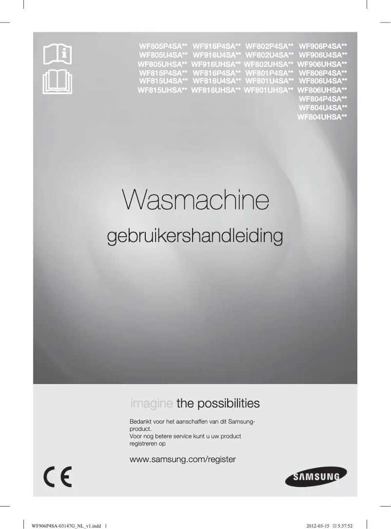 Page n°1 - Manuel utilisateur Samsung WF804P4SA