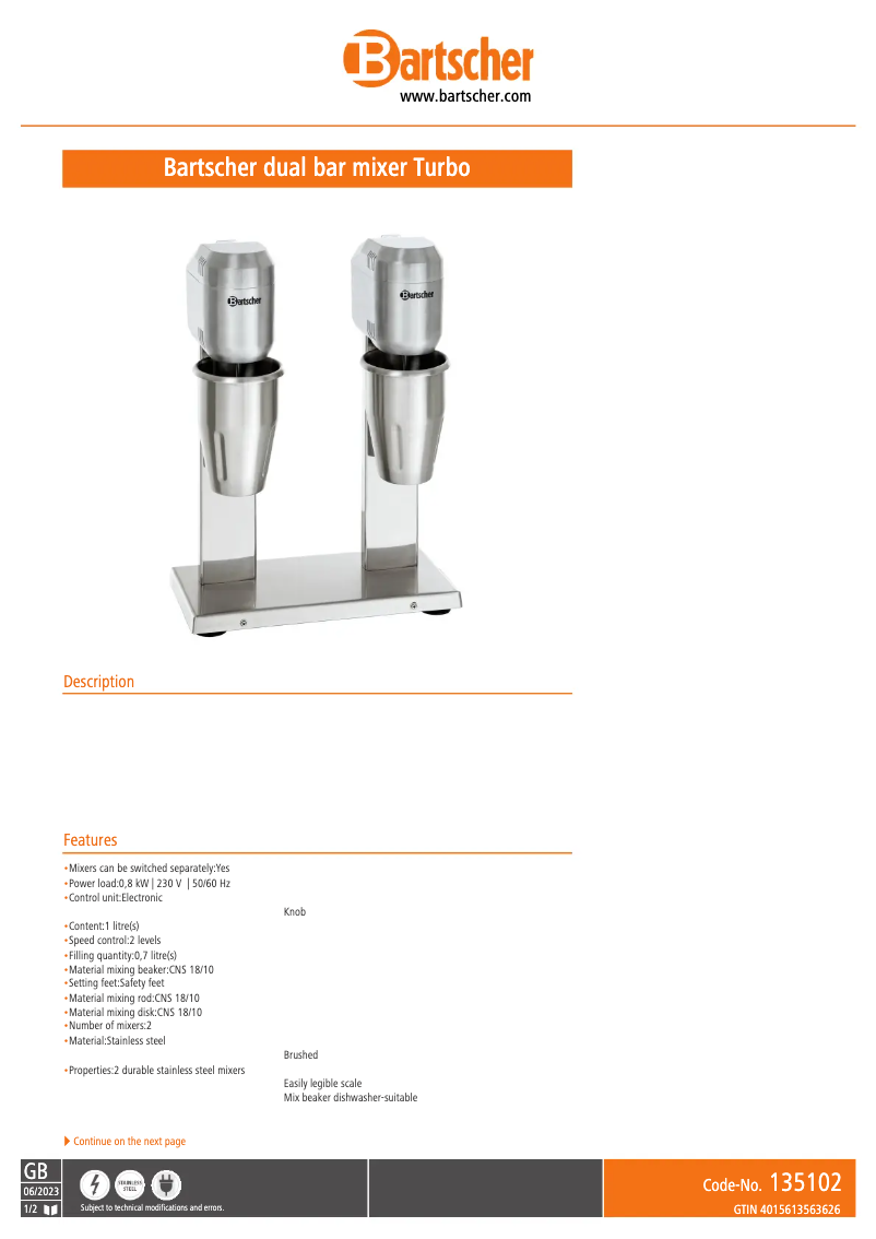 Image de la première page du manuel de l'appareil 135102