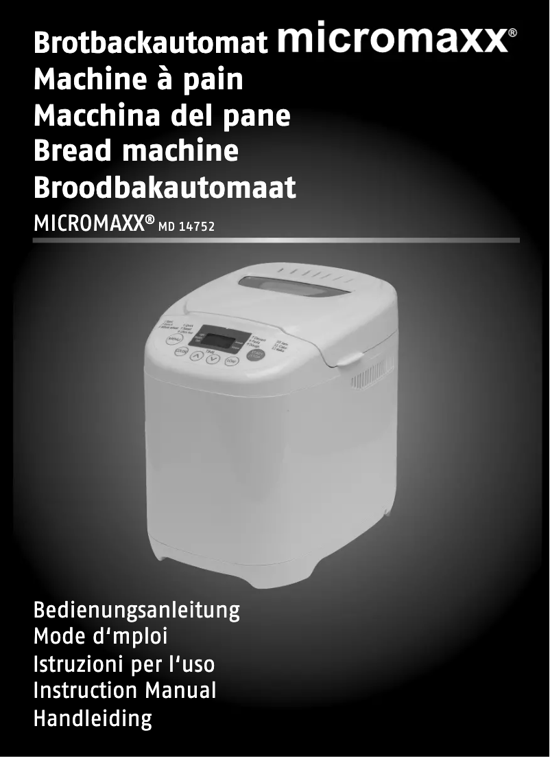 Page n°1 - Manuel utilisateur Micromaxx MD 14752