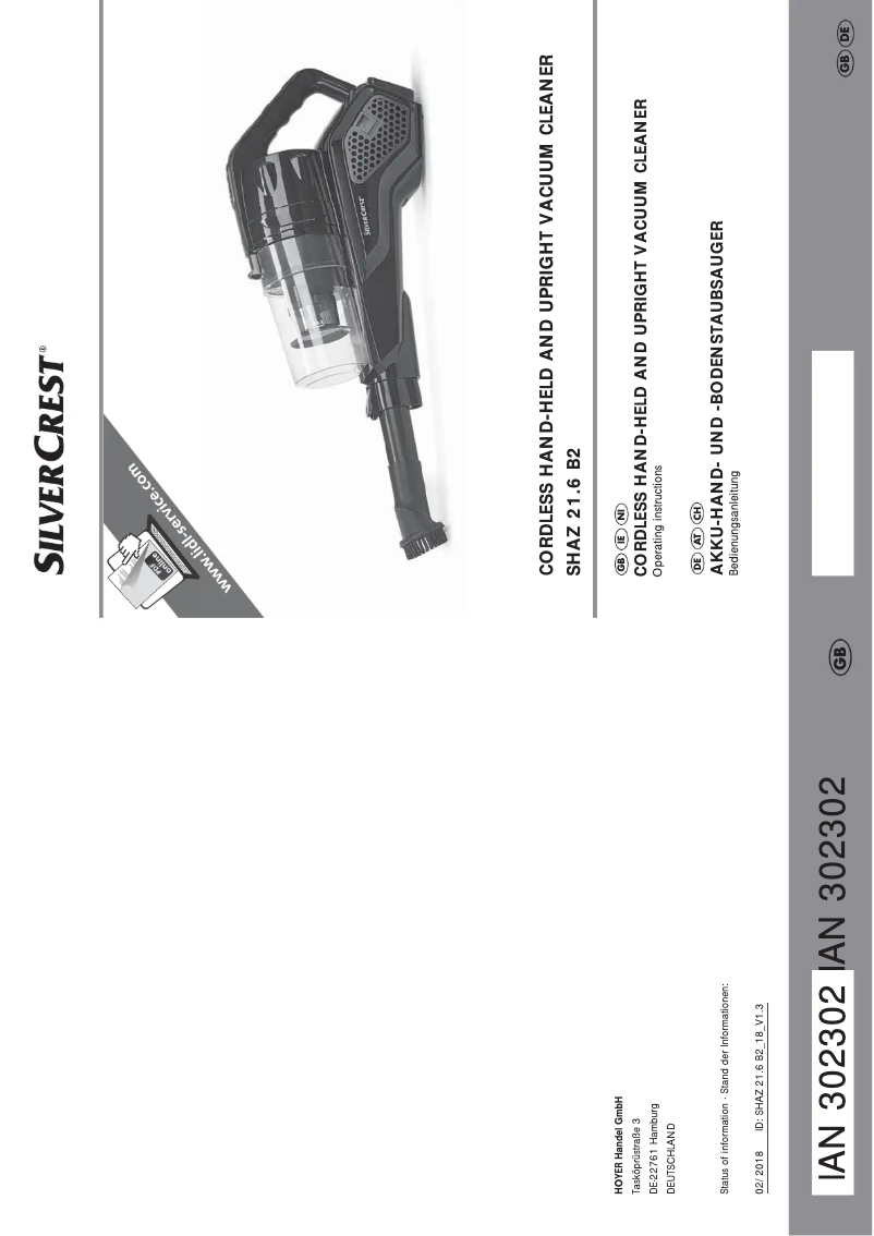 Page n°1 - Manuel utilisateur SilverCrest SHAZ 21.6 B2