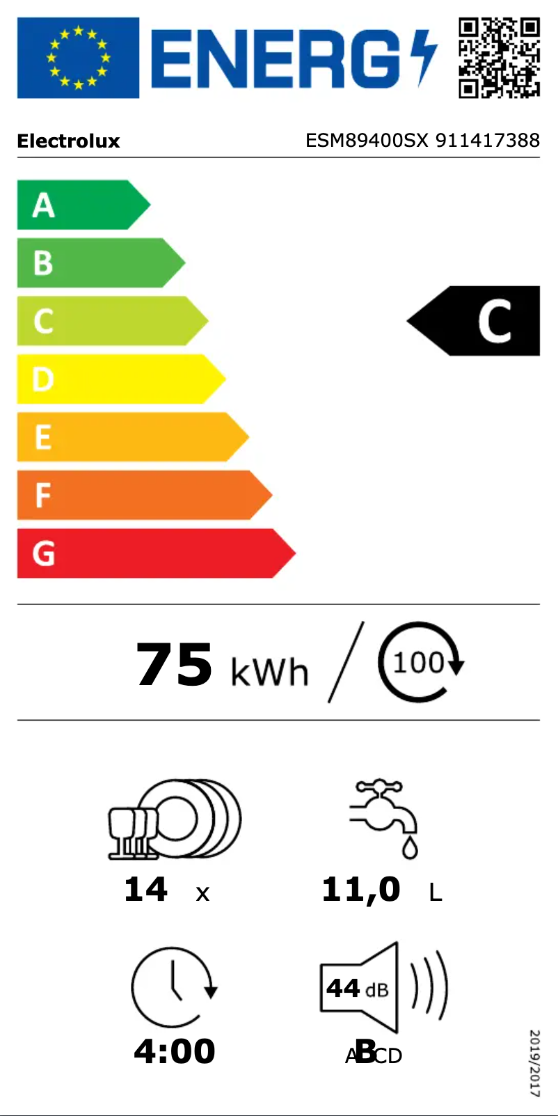 Image de la première page du manuel de l'appareil ESM89400SX