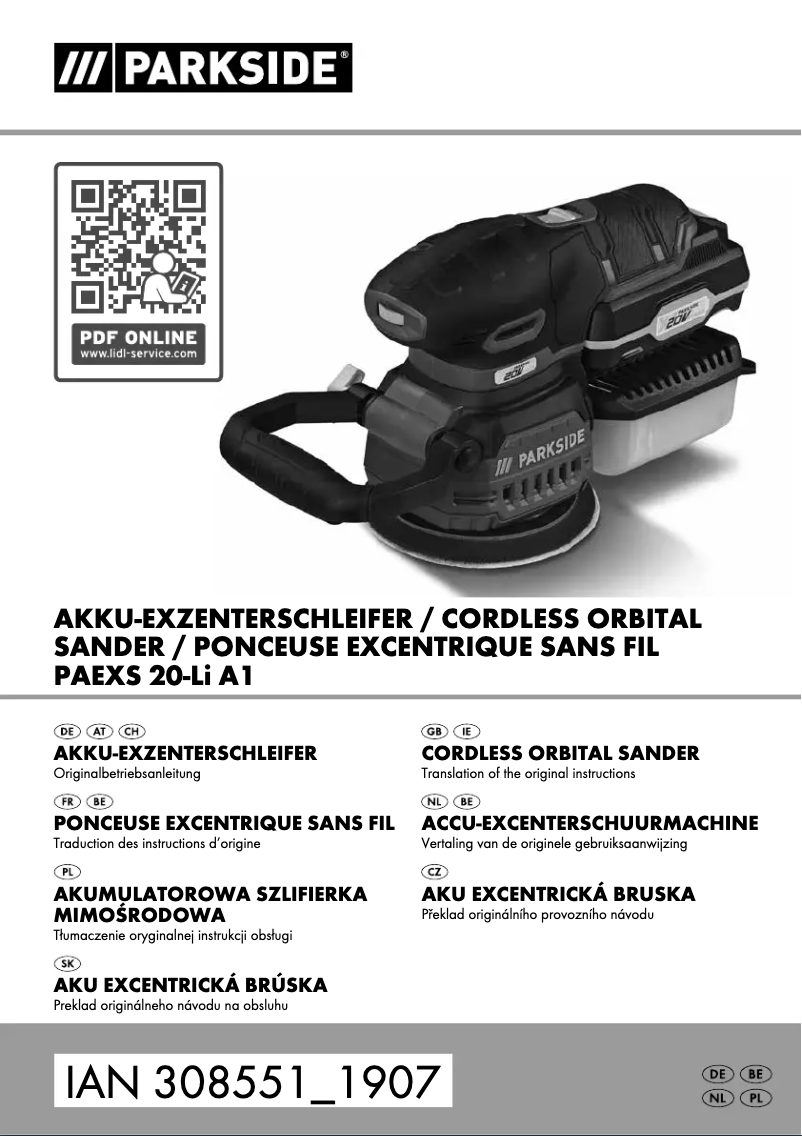 Image de la première page du manuel de l'appareil PAEXS 20-Li A1