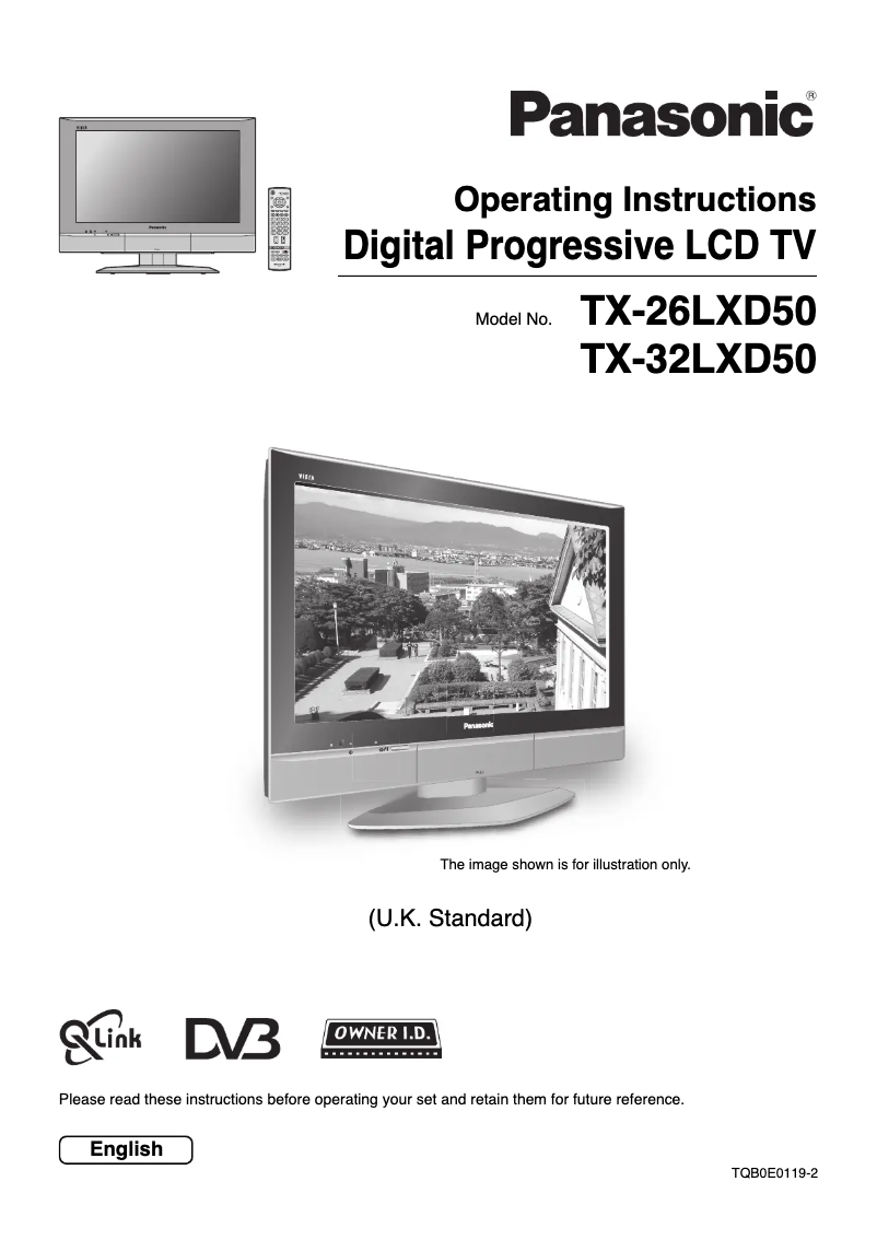 First page image of the manual for TX-26LXD50