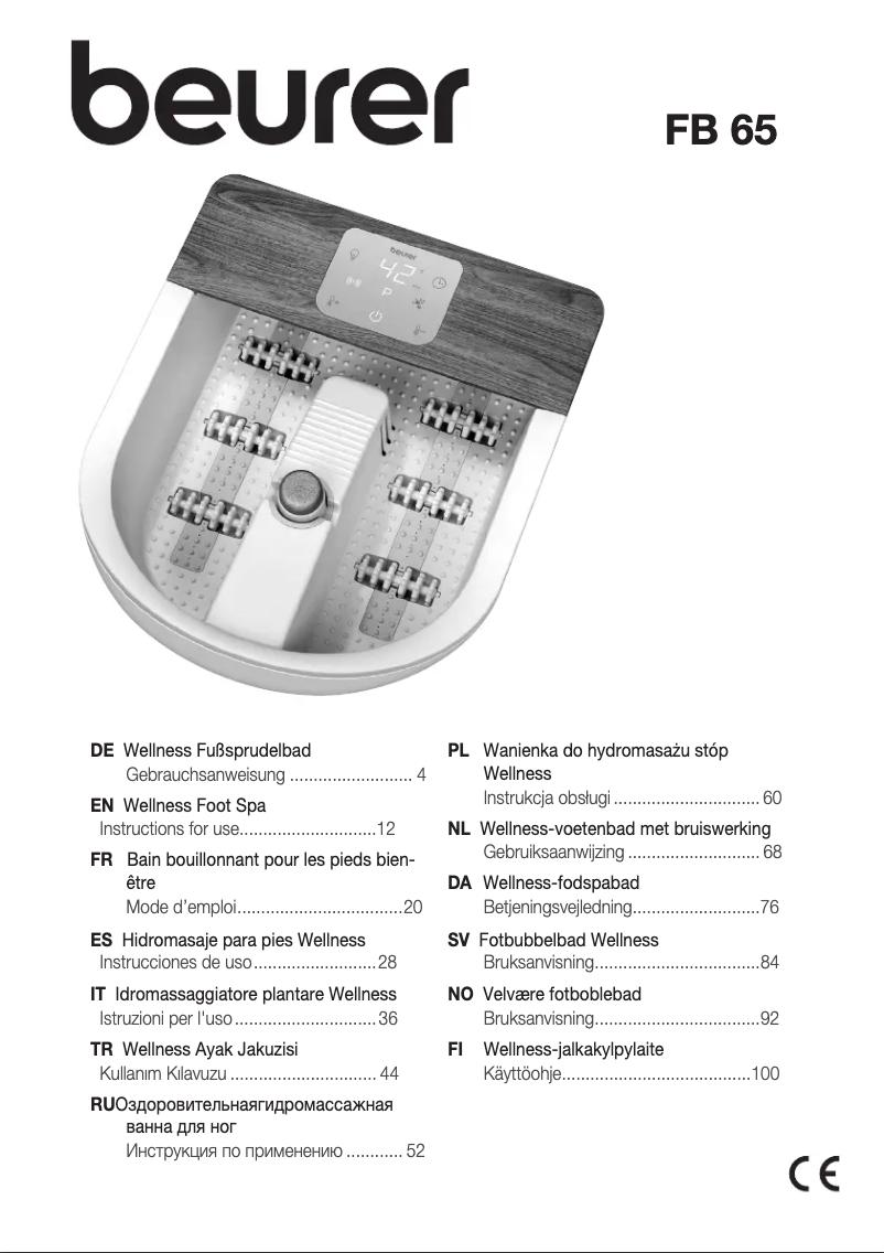 Page 1 de la notice Manuel utilisateur Beurer FB 65