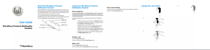 Page n°1 - Manuel utilisateur BlackBerry Premium ACC-15766-305