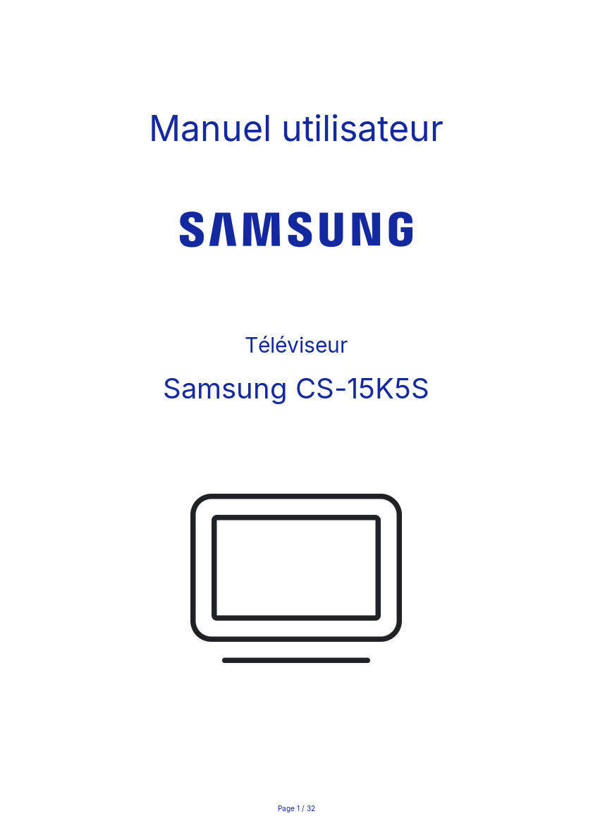 Image de la première page du manuel de l'appareil CS-15K5S