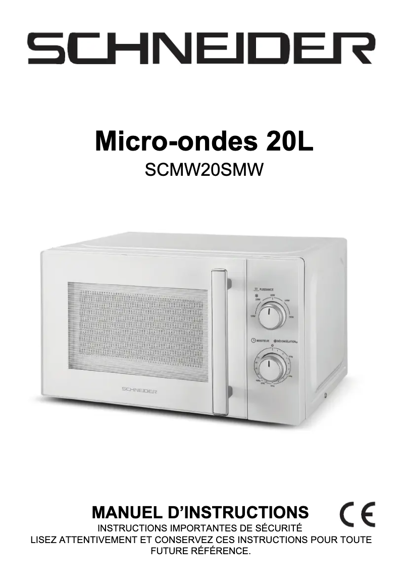 Page n°1 - Manuel utilisateur Schneider SCMW20SMW