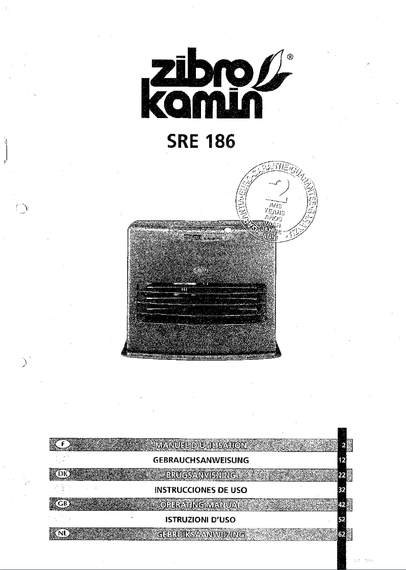 Page n°1 - Manuel utilisateur Zibro Kamin SRE 186