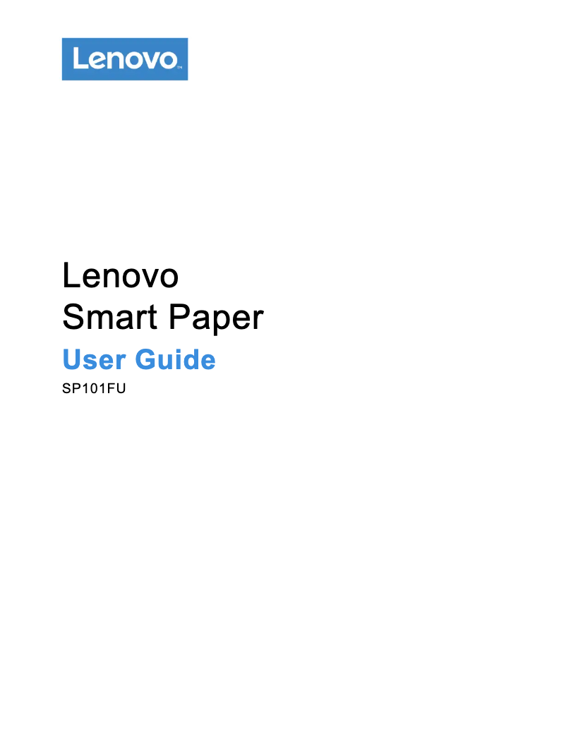 Page n°1 - Manuel utilisateur Lenovo Smart Paper