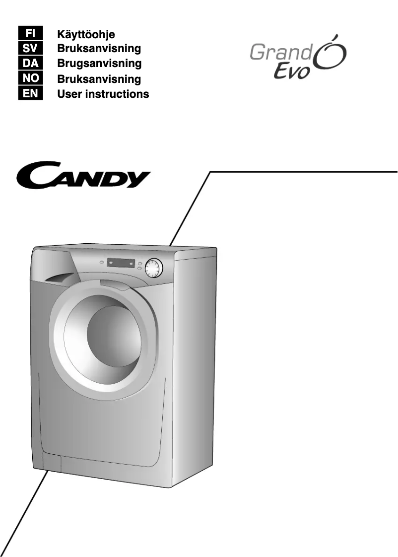 Page n°1 - Manuel utilisateur Candy EVO 1482D/1-S