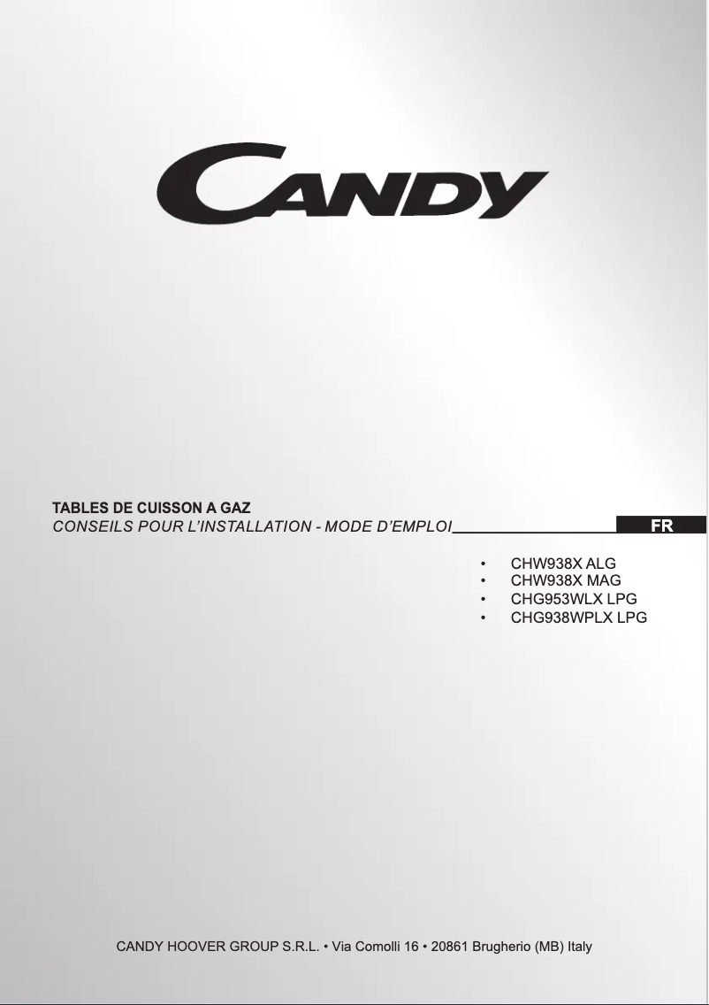 Page n°1 - Manuel utilisateur Candy CHW938X MAG