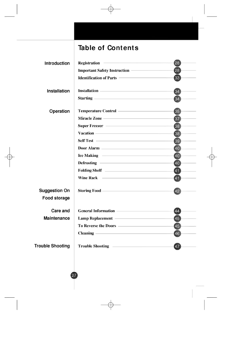 Image de la première page du manuel de l'appareil GR-429QUJA