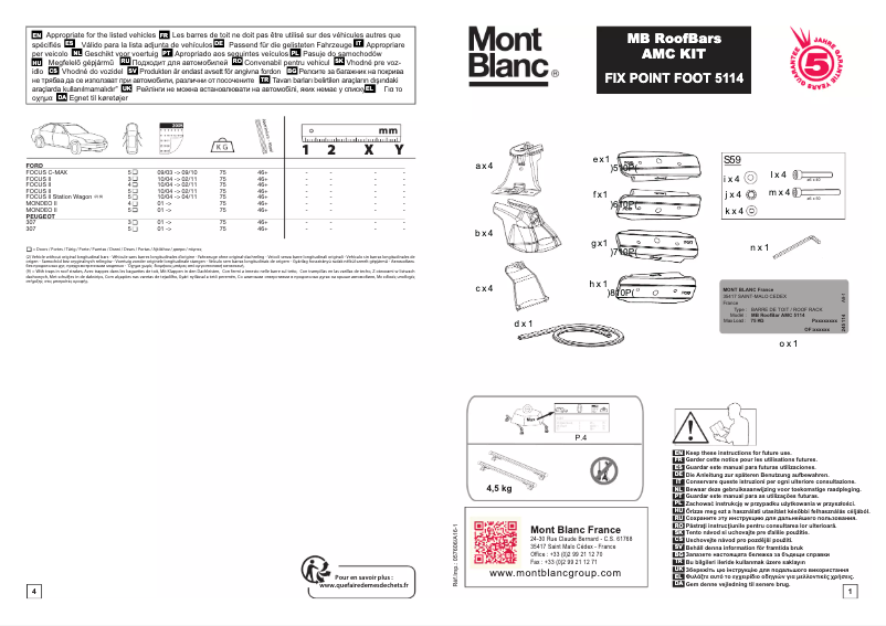 Page n°1 - Manuel utilisateur Mont Blanc AMC 5114