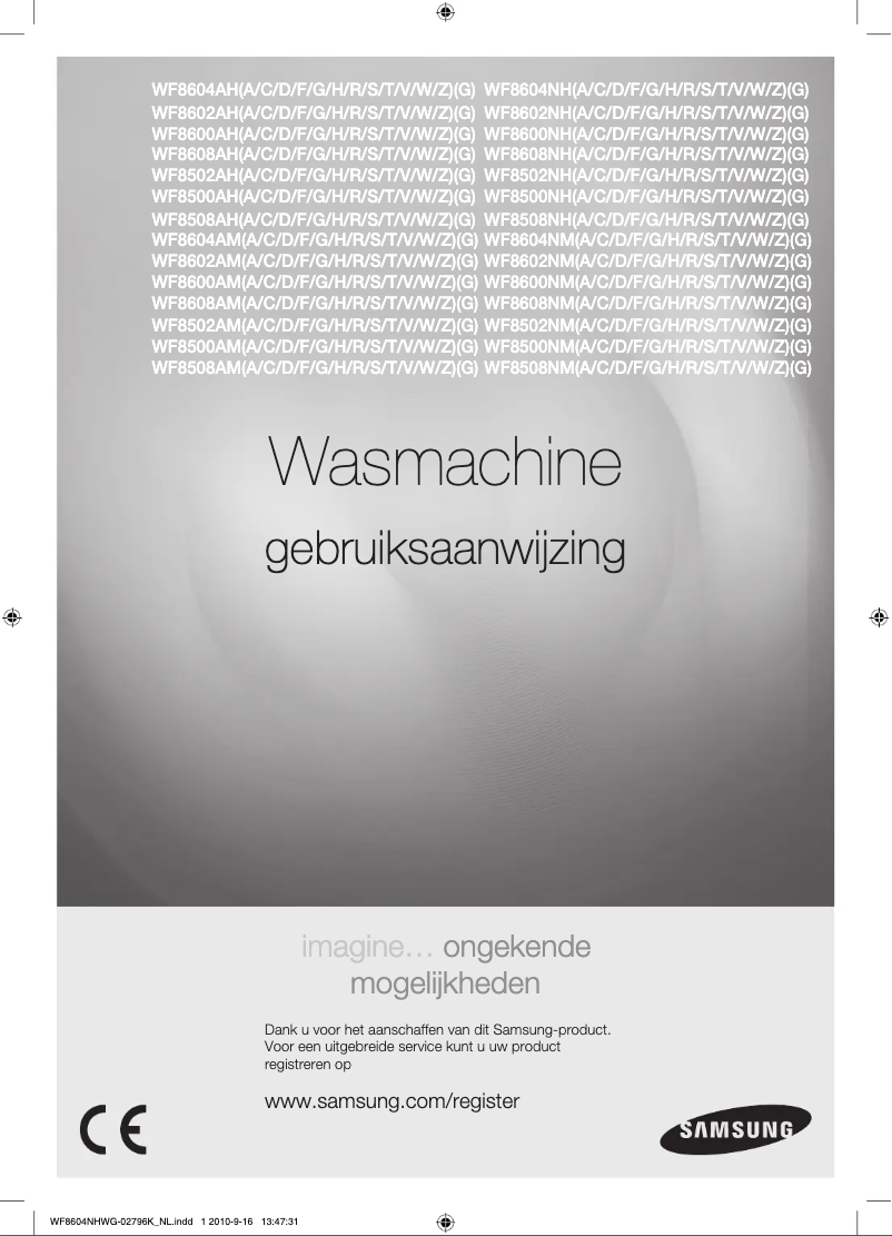 Page n°1 - Manuel utilisateur Samsung WF8502NH