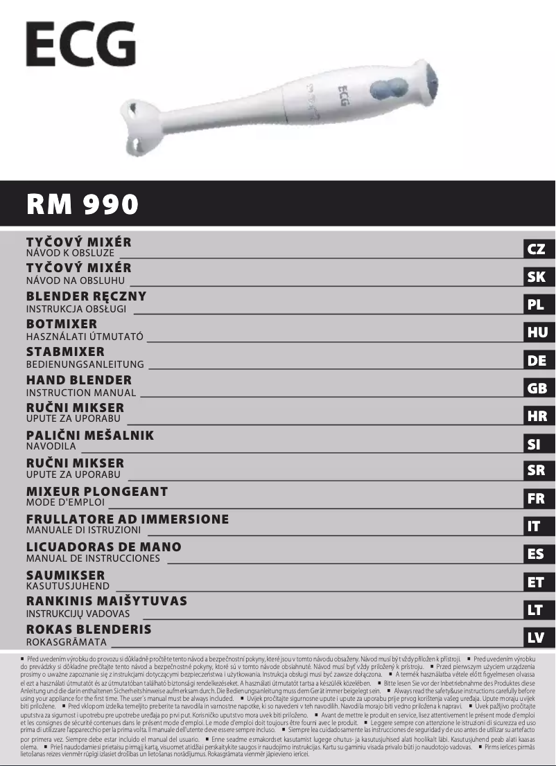 Image de la première page du manuel de l'appareil RM 990