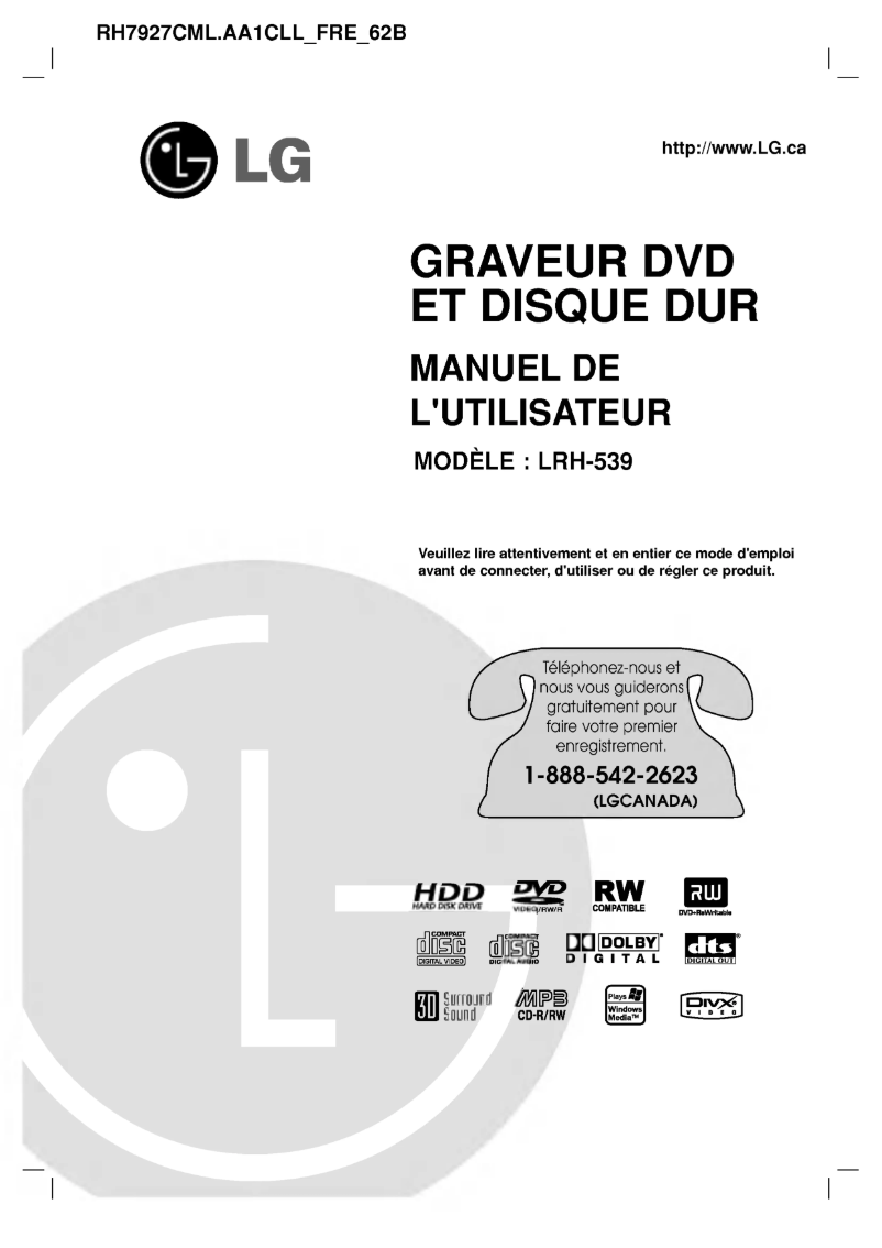 Image de la première page du manuel de l'appareil RH7927CML