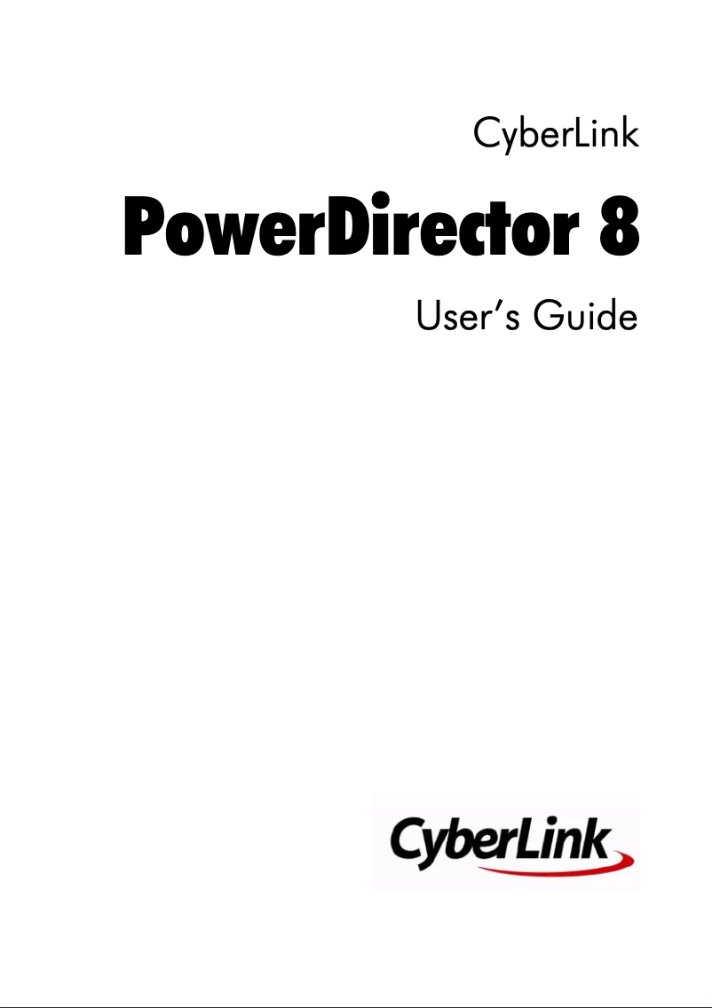 Page n°1 - Manuel utilisateur Cyberlink PowerDirector 8 Ultra