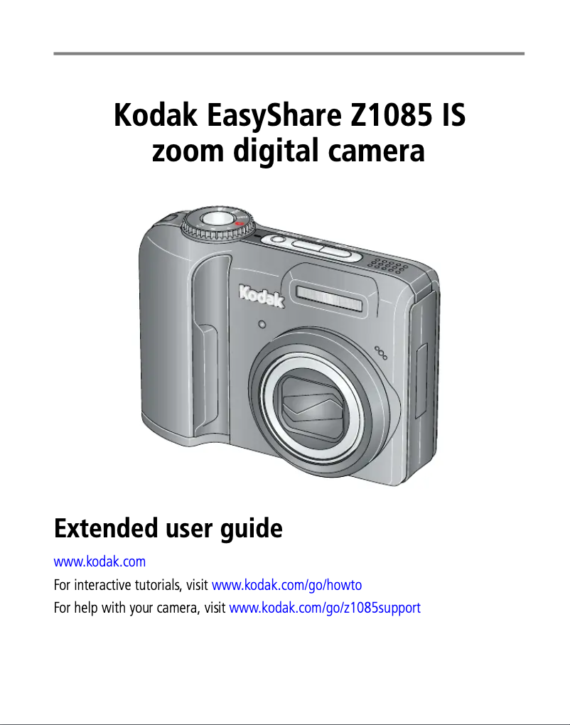 Image de la première page du manuel de l'appareil EasyShare Z1085