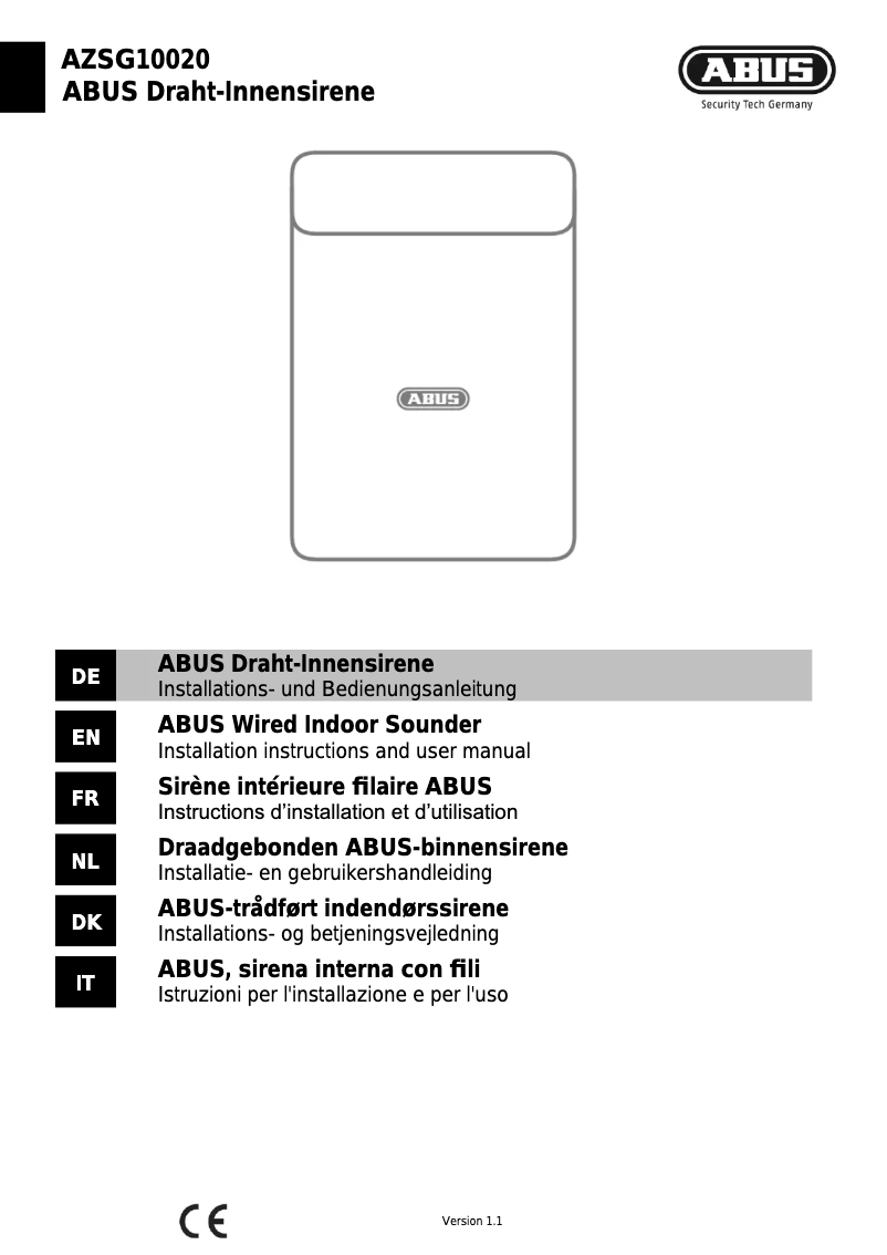 Page n°1 - Mode d'emploi Abus AZSG10020