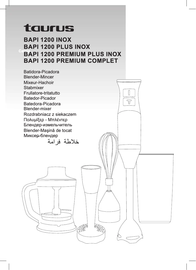 Página 1 del manual Manual de usuario Taurus Bapi 1200 Premium Plus Inox