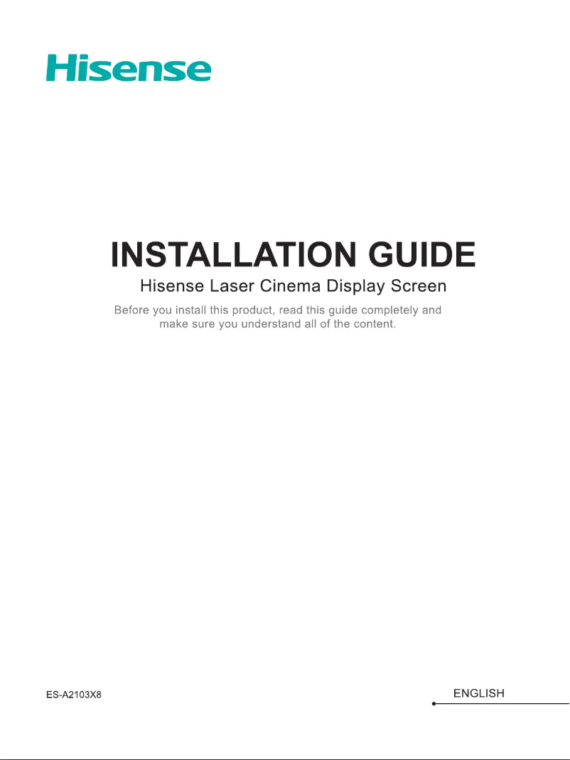 Page 1 de la notice Guide d'installation Hisense 120L5F-A12
