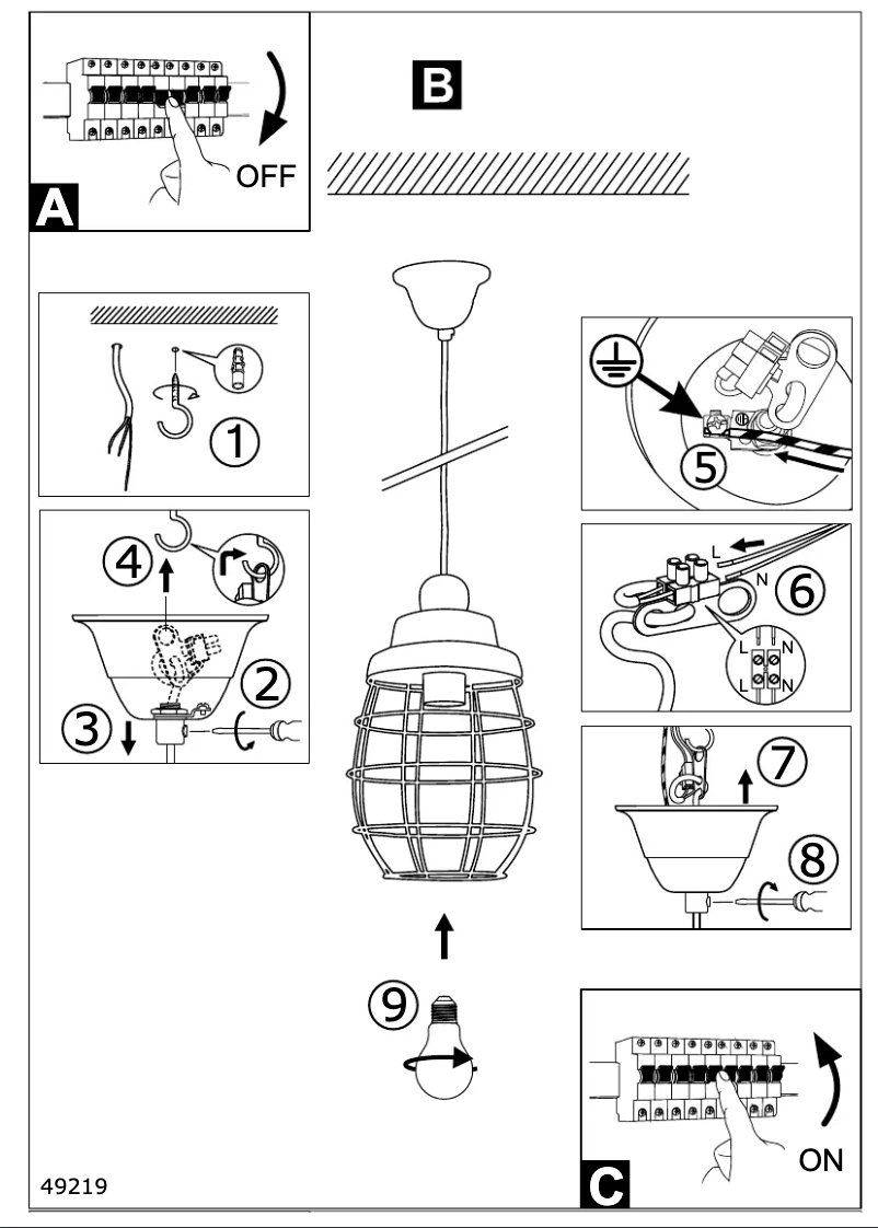 Page n°1 - Manuel utilisateur Eglo Vintage Bampton