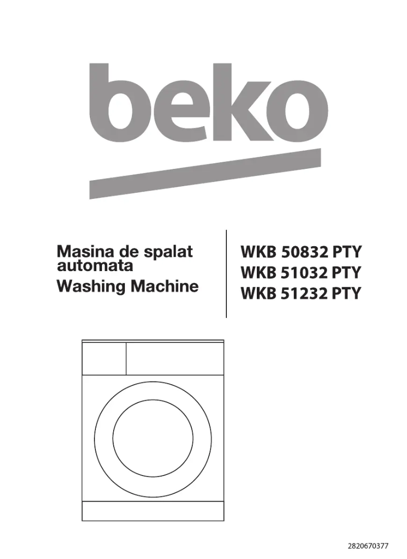 Page n°1 - Manuel utilisateur Beko WKB 50832 PTY