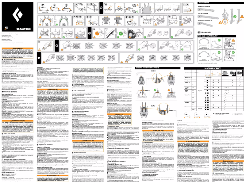 Page n°1 - Manuel utilisateur Black Diamond Neve Crampon Pro