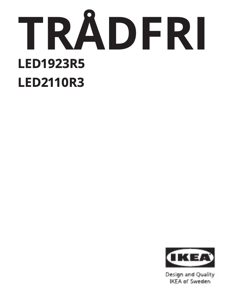 Page 1 de la notice Manuel utilisateur Ikea TRÅDFRI 105.474.91