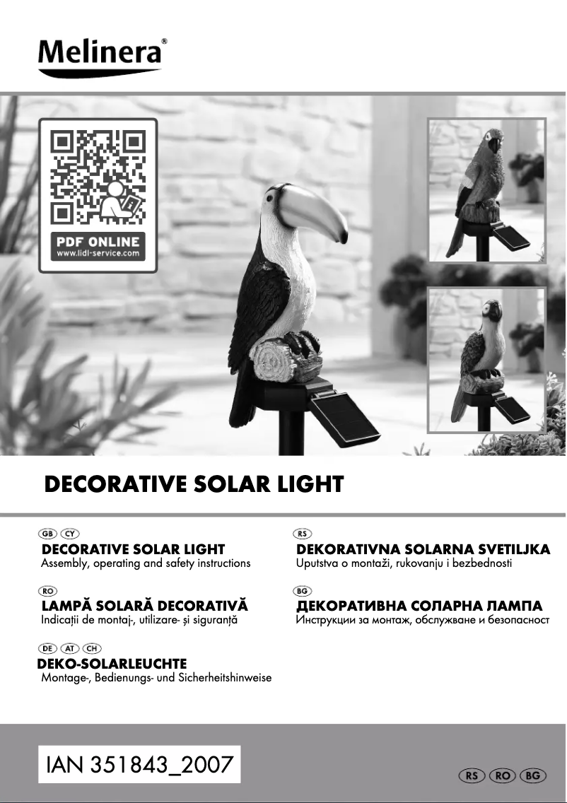 Page n°1 - Manuel utilisateur Melinera HG05742