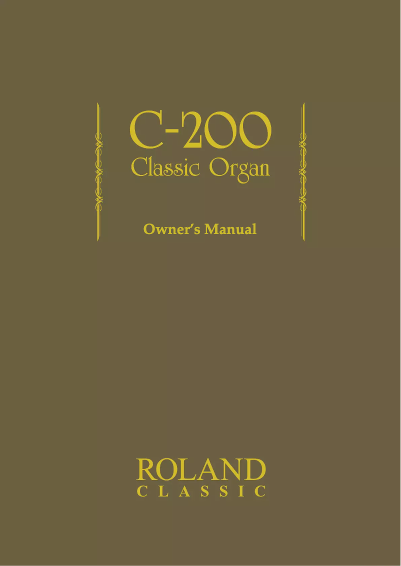 Page n°1 - Manuel utilisateur Roland C-200