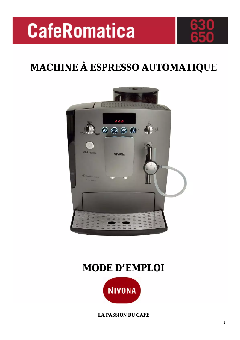 Página 1 del manual Manual de usuario Nivona CafeRomatica 630