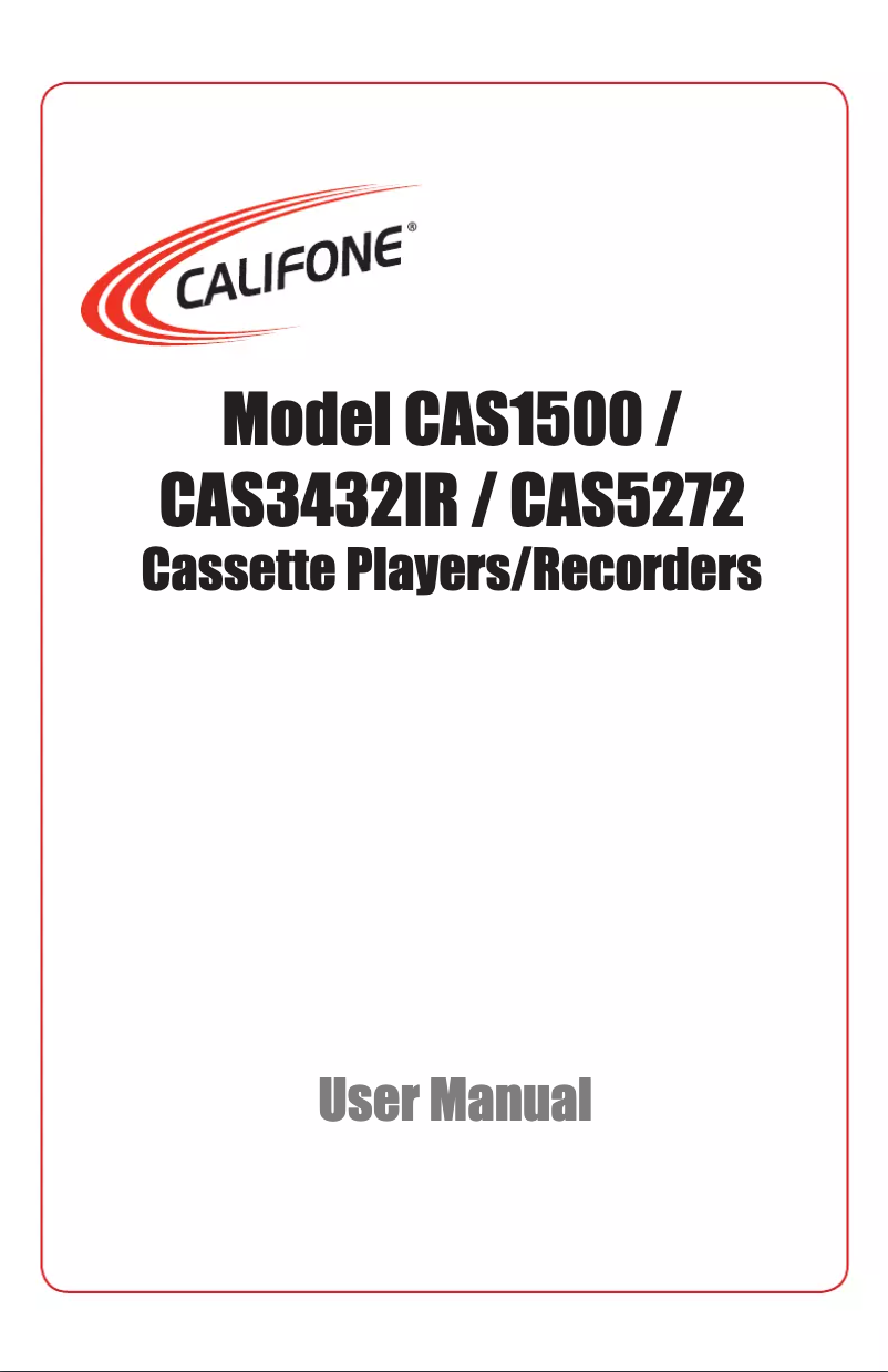 Page n°1 - Manuel utilisateur Califone CAS1500