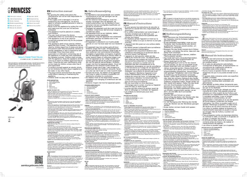 Page 1 de la notice Manuel utilisateur Princess Power Deluxe 333001