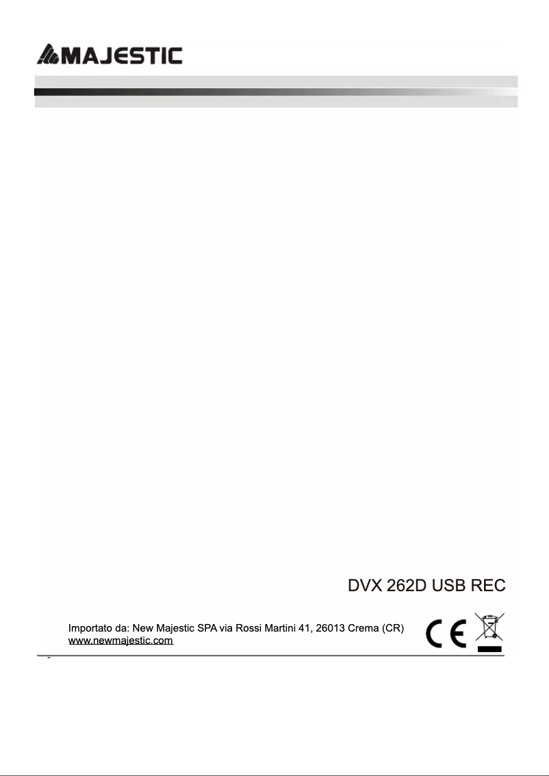 Page n°1 - Manuel utilisateur Majestic DVX-262D